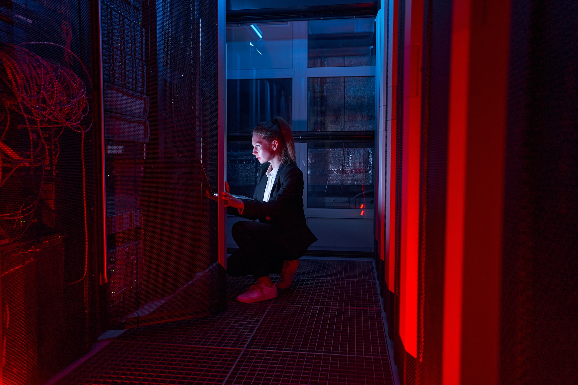 Female system administrator working on Cloud VPS Servers