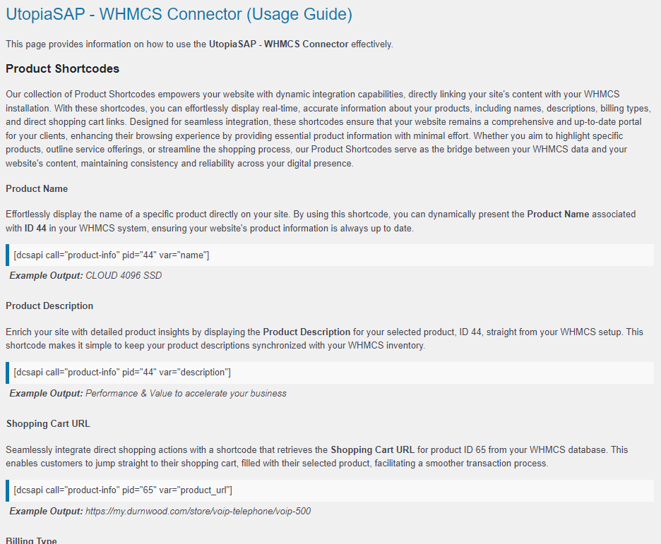 WHMCS Connector Documentation